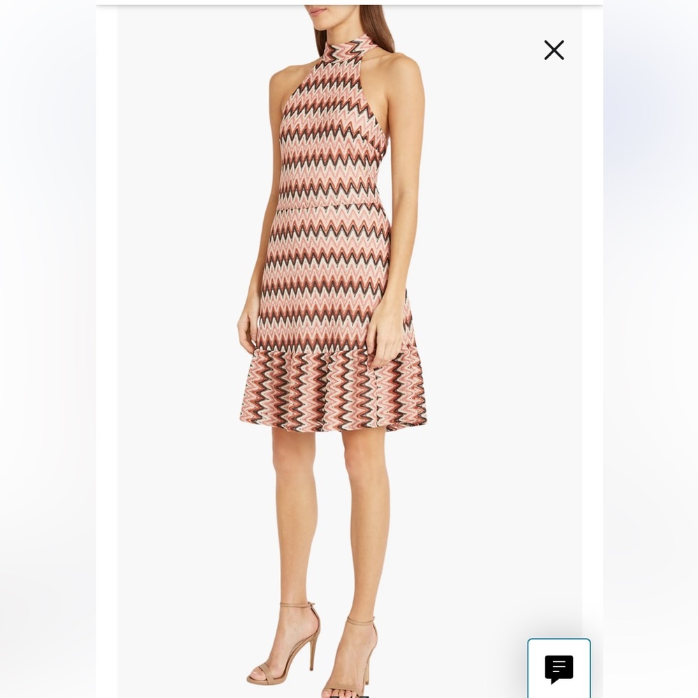 Donna Morgan Retro Maggy Chevron Stripe Zig Zag Print Sleeveless Dress, Sz 8 NWT - Picture 4 of 15